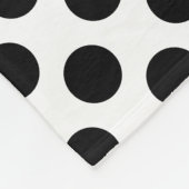 Schwarz auf weiße große Polka-Punkte Fleecedecke (Ecke)