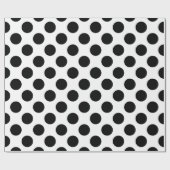 Schwarz auf weiße große Polka-Punkte Geschenkpapier (Flach)