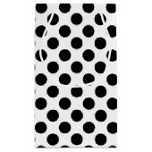 Schwarz auf weiße große Polka-Punkte Kleine Geschenktüte (Rückseite)