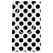 Schwarz auf weiße große Polka-Punkte Kleine Geschenktüte (Vorderseite)