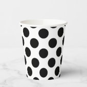 Schwarz auf weiße große Polka-Punkte Pappbecher (Links)