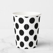 Schwarz auf weiße große Polka-Punkte Pappbecher (Rechts)