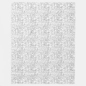 Schwarz auf weißem, handgemalten, kurvigem Muster Fleecedecke (Vorderseite)