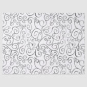 Schwarz auf weißem, handgemalten, kurvigem Muster Seidenpapier (Vorderseite)