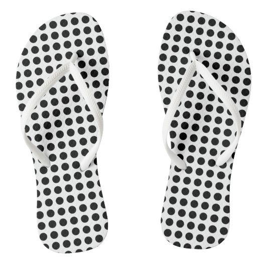 Schwarz auf weißem Medium Größe Horizontal Polka P Badesandalen (Fußbett)