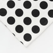 Schwarz auf weißem Medium Größe Horizontal Polka P Fleecedecke (Ecke)