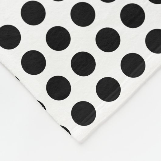 Schwarz auf weißem Medium Größe Horizontal Polka P Fleecedecke (Ecke)