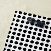 Schwarz auf weißem Medium Größe Horizontal Polka P Strandtuch (Beispiel)