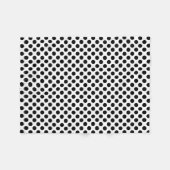 Schwarz auf weißem Medium Polka Dots Fleecedecke (Vorderseite (Horizontal))