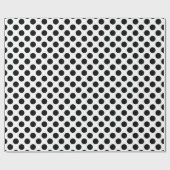 Schwarz auf weißem Medium Polka Dots Geschenkpapier (Flach)