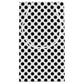 Schwarz auf weißem Medium Polka Dots Kleine Geschenktüte (Rückseite)