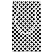 Schwarz auf weißem Medium Polka Dots Kleine Geschenktüte (Vorderseite)