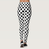 Schwarz auf weißem Medium Polka Dots Leggings (Rückseite)