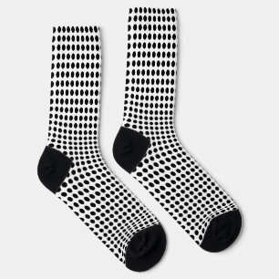 Schwarz auf weißem Mittelformat. Polka Dots Socks Socken
