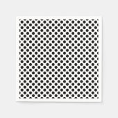 Schwarz auf weißem, mittlerem Polka Dotierpapier Serviette (Vorderseite)