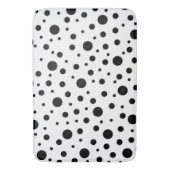Schwarz auf weißem Polka-Dot-Muster Badematte (Vorderseite Vertikal)