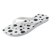 Schwarz auf weißem Polka-Dot-Muster Badesandalen (Schrägansicht)