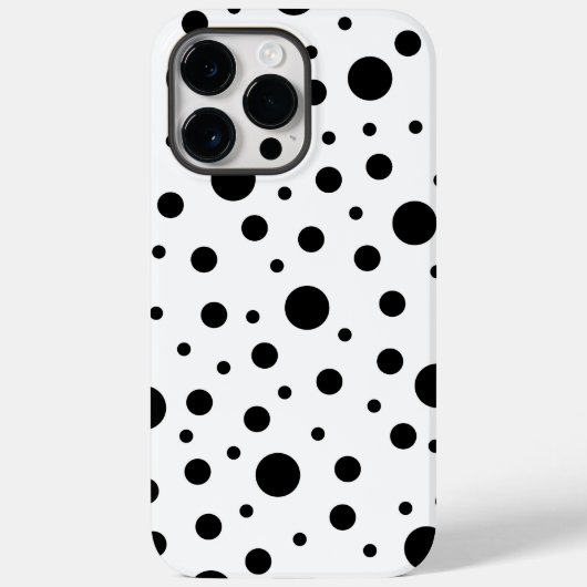 Schwarz auf weißem Polka-Dot-Muster Case-Mate iPhone Hülle (Rückseite)
