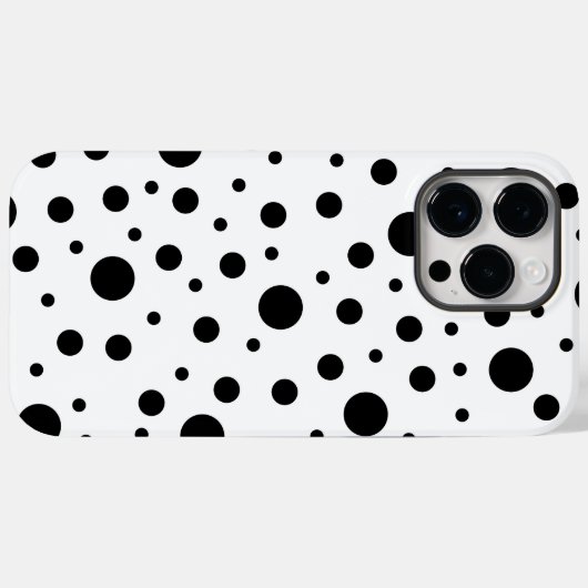Schwarz auf weißem Polka-Dot-Muster Case-Mate iPhone Hülle (Rückseite (Horizontal))