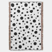 Schwarz auf weißem Polka-Dot-Muster Decke (Vorderseite Vertikal)
