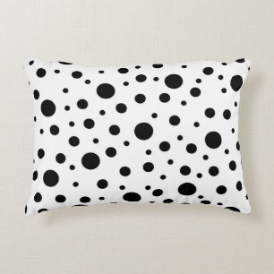 Schwarz auf weißem Polka-Dot-Muster Dekokissen