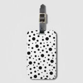 Schwarz auf weißem Polka-Dot-Muster Gepäckanhänger (Vorderseite Vertikal)
