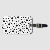 Schwarz auf weißem Polka-Dot-Muster Gepäckanhänger (Vorderseite (Horizontal))