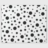 Schwarz auf weißem Polka-Dot-Muster Geschenkpapier (Flach)