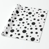 Schwarz auf weißem Polka-Dot-Muster Geschenkpapier (Ungerollt)