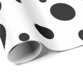 Schwarz auf weißem Polka-Dot-Muster Geschenkpapier (Rolleneckpunkt)