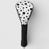 Schwarz auf weißem Polka-Dot-Muster Golf Headcover (Vorderseite)
