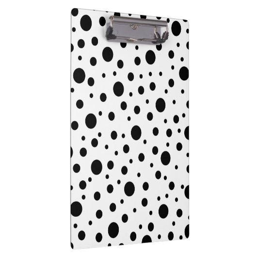 Schwarz auf weißem Polka-Dot-Muster Klemmbrett (Rechts)