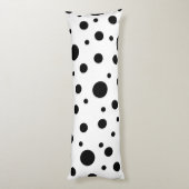 Schwarz auf weißem Polka-Dot-Muster Seitenschläferkissen (Rückseite (Vertikal))