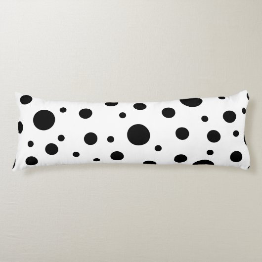 Schwarz auf weißem Polka-Dot-Muster Seitenschläferkissen (Vorderseite)