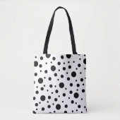Schwarz auf weißem Polka-Dot-Muster Tasche (Vorderseite)