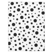 Schwarz auf weißem Polka-Dot-Muster Tischdecke (Vorderseite)
