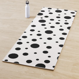 Schwarz auf weißem Polka-Dot-Muster Yogamatte