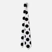 Schwarz auf weißem Riesen Größe Polka Dots Neck Ti Krawatte (Rückseite)