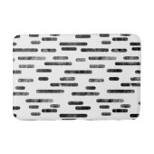 Schwarz auf weißem, undurchsichtigem Linienmuster Badematte (Vorderseite)