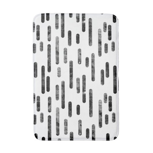 Schwarz auf weißem, undurchsichtigem Linienmuster Badematte (Vorderseite Vertikal)