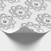 Schwarz auf weißen Atom-Symbolen Geschenkpapier (Ecke)