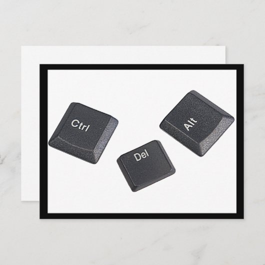Schwarz auf weißen Computertasten neu starten Postkarte (Vorne/Hinten)