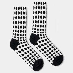 Schwarz auf weißen großen horizontalen Polka Docks Socken