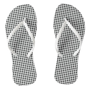 Schwarz auf weißen kleinen, horizontalen Polka-Pun Badesandalen