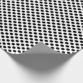Schwarz auf weißen kleinen Polka-Punkten Geschenkpapier (Ecke)