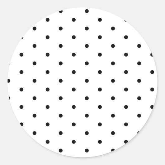 Schwarz auf weißen Polka-Punkten Runder Aufkleber (Vorderseite)