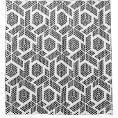 Schwarz auf weißen Punkten moderne geometrische Mu Duschvorhang (Vorderseite)
