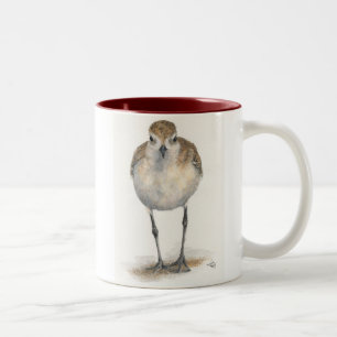 Schwarz-aufgeblähte Regenpfeifer-Kaffee-Tasse Zweifarbige Tasse