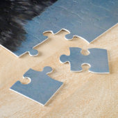 Schwarz-Augen-Hundeporträt Puzzle (Seite)