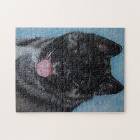 Schwarz-Augen-Hundeporträt Puzzle (Horizontal)